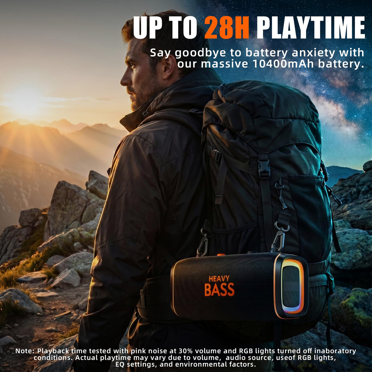 Portable Bluetooth Speaker, 120W Peak, 28-Hour Playtime S607131