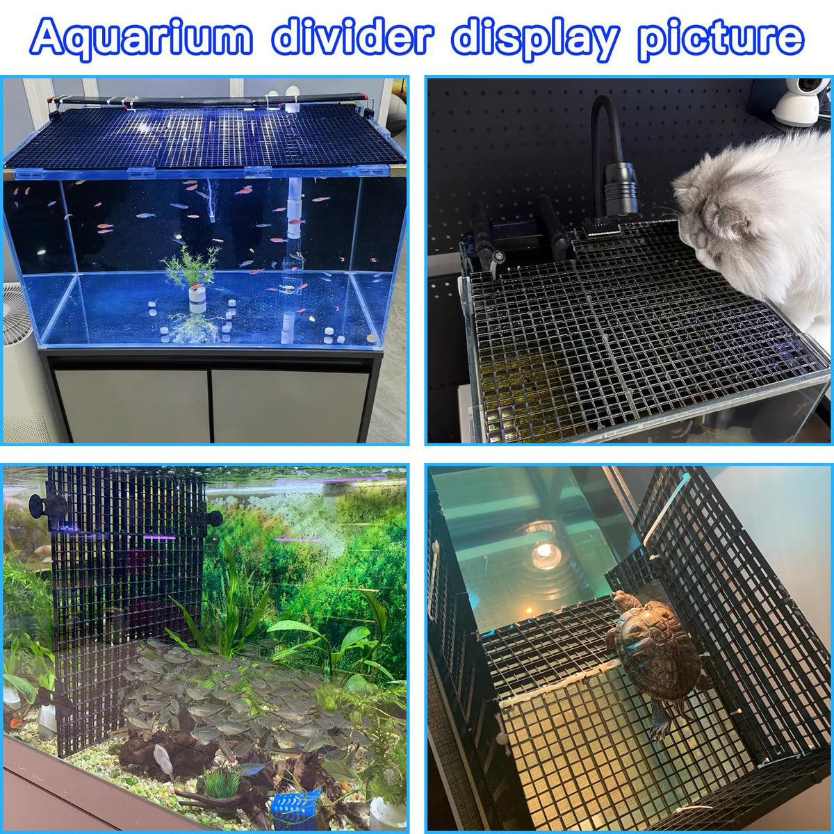 Black 8pcs Plastic Aquarium Fish Tank Divider C365