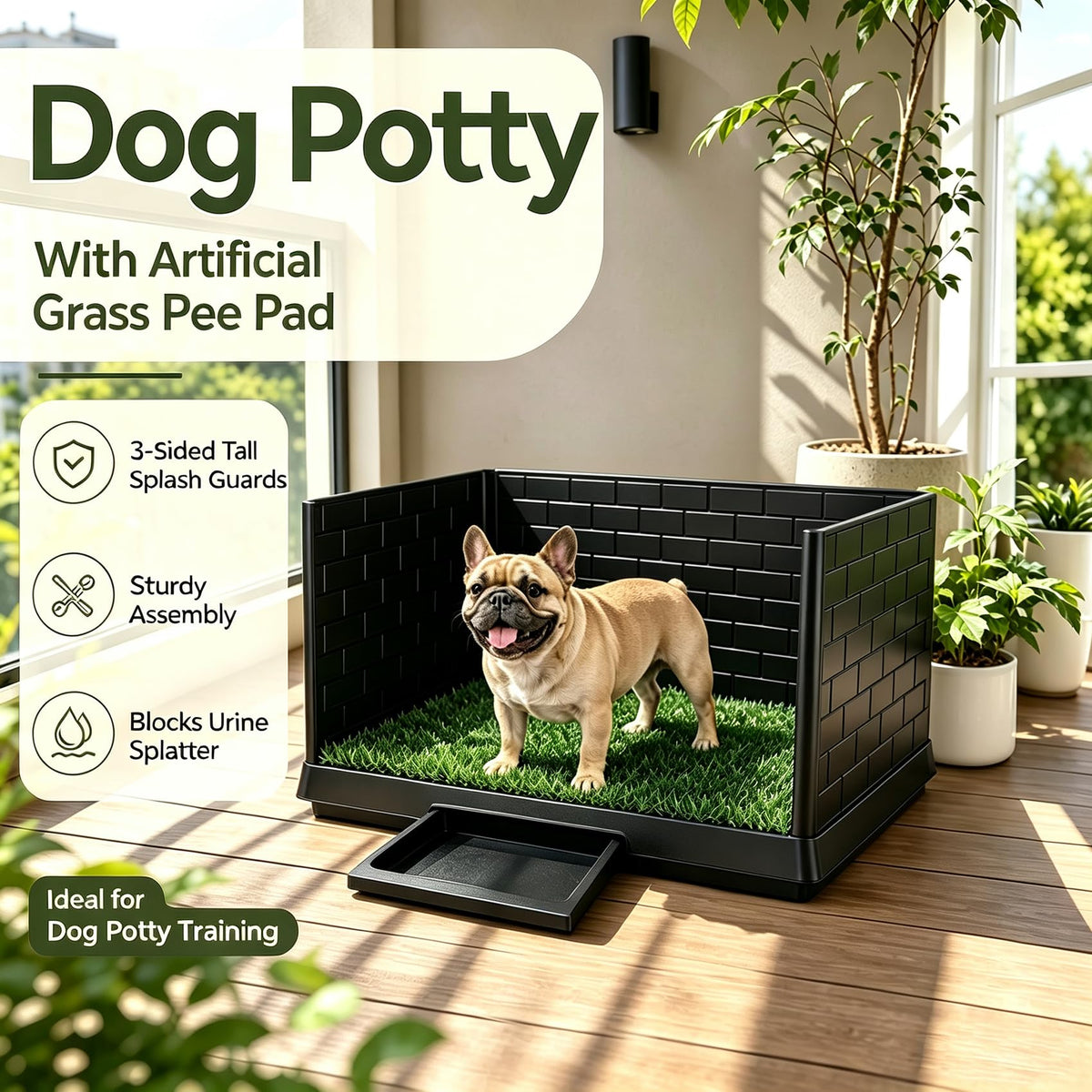 30"×20" Artificial Grass Dog Potty Tray C399779