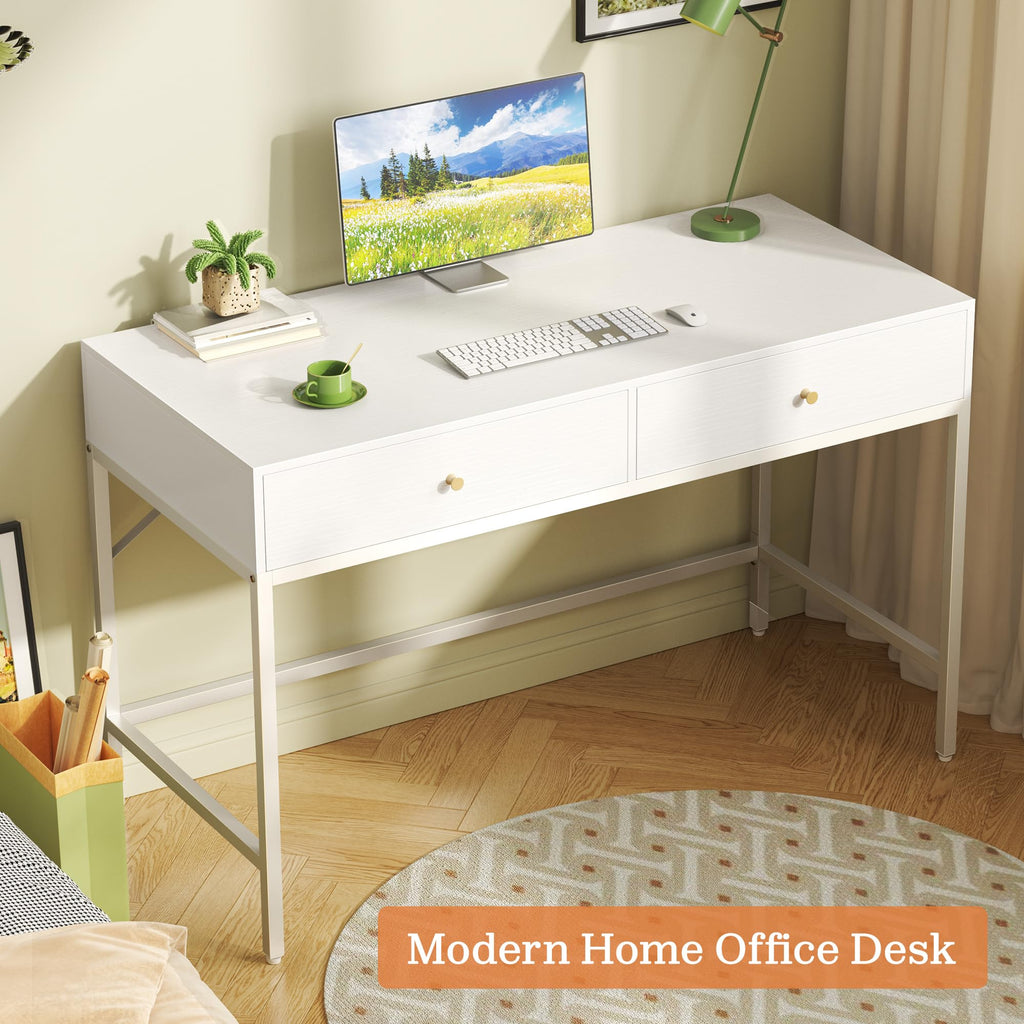 White Vanity Desk with Drawers U662877