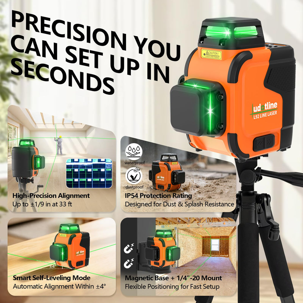 3x360° Self Leveling Laser Level with Tripod A432