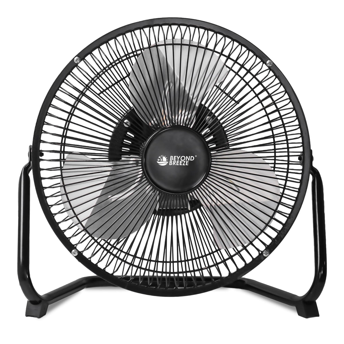 9 Inch Black Metal Floor Fan D584