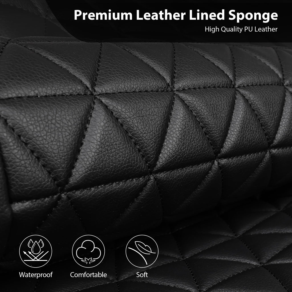 Black Leather Car Seat Covers Full Set J868