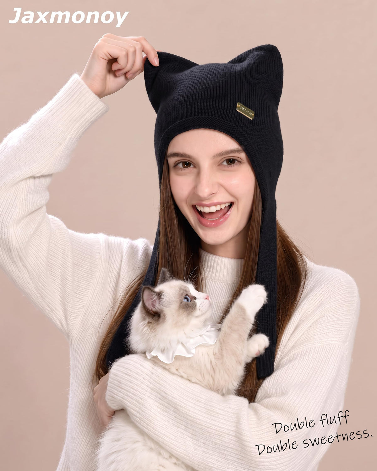 Cat Ear Beanie Wool Knit Hats B229739