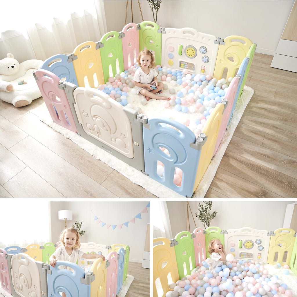 Large 14-Panel Baby Playpen T392