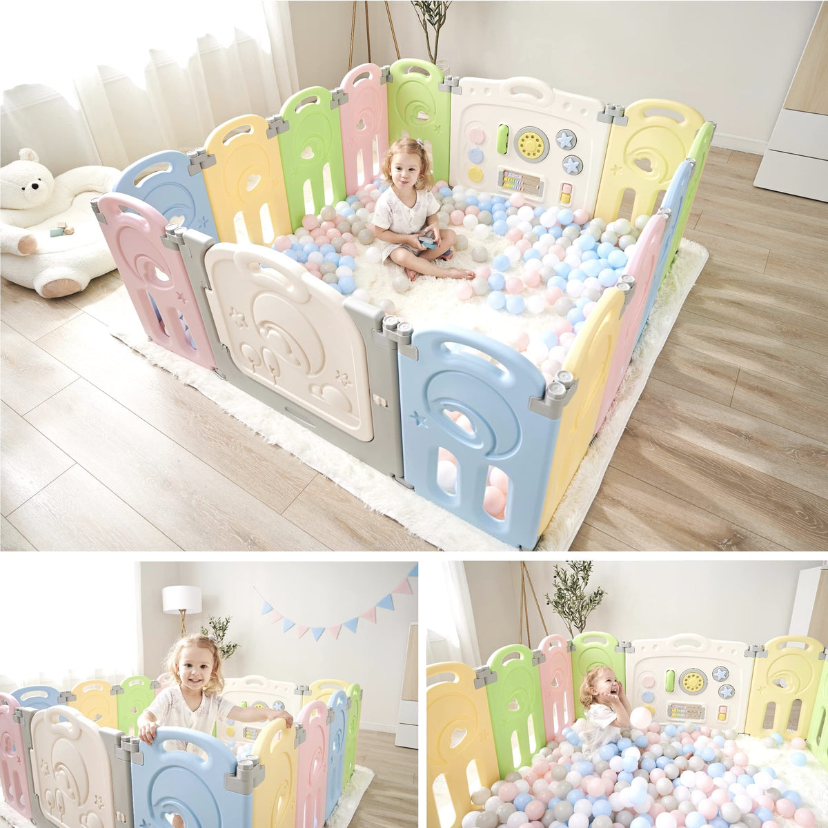 Large 14-Panel Baby Playpen T392