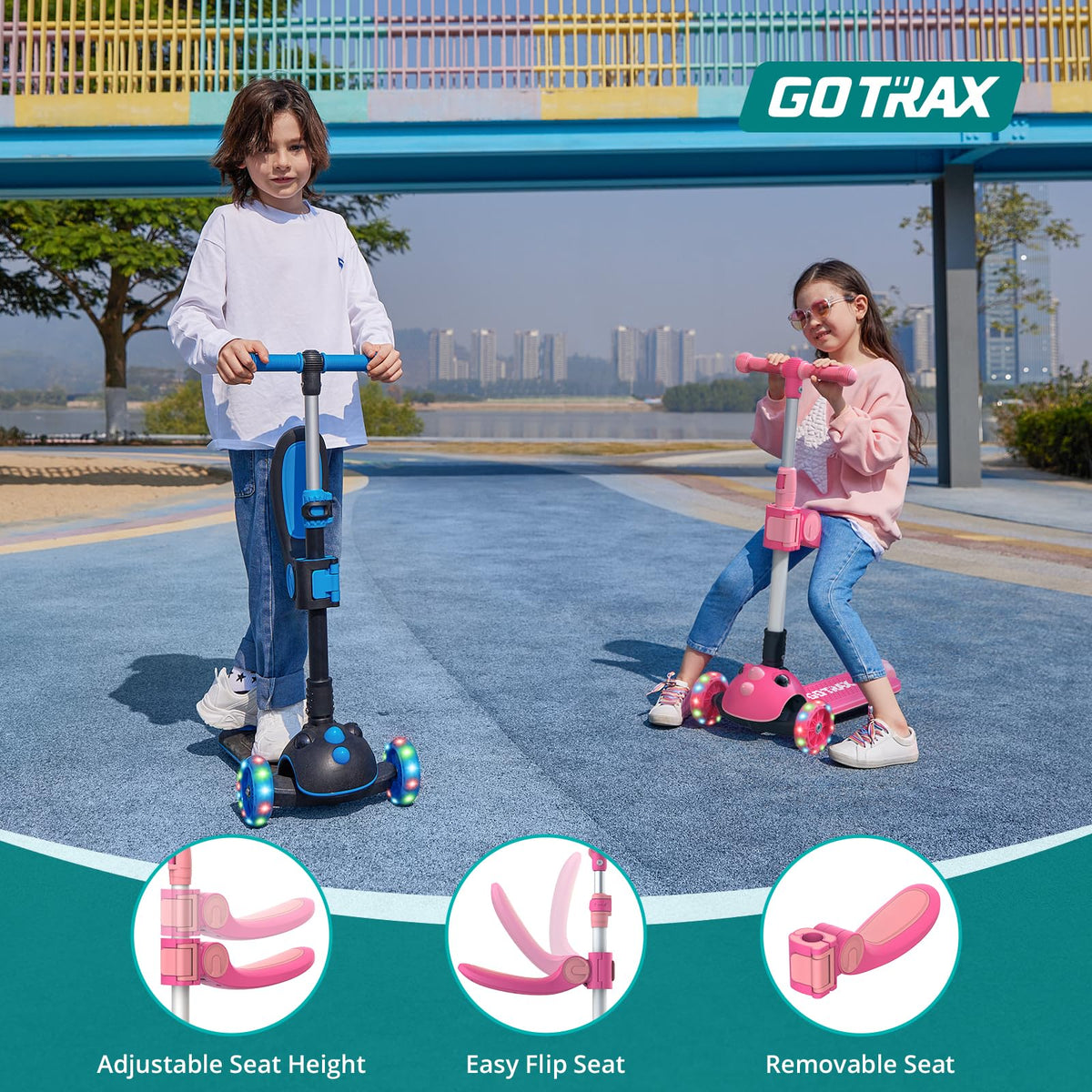 Foldable Kick Scooter with Seat N41560