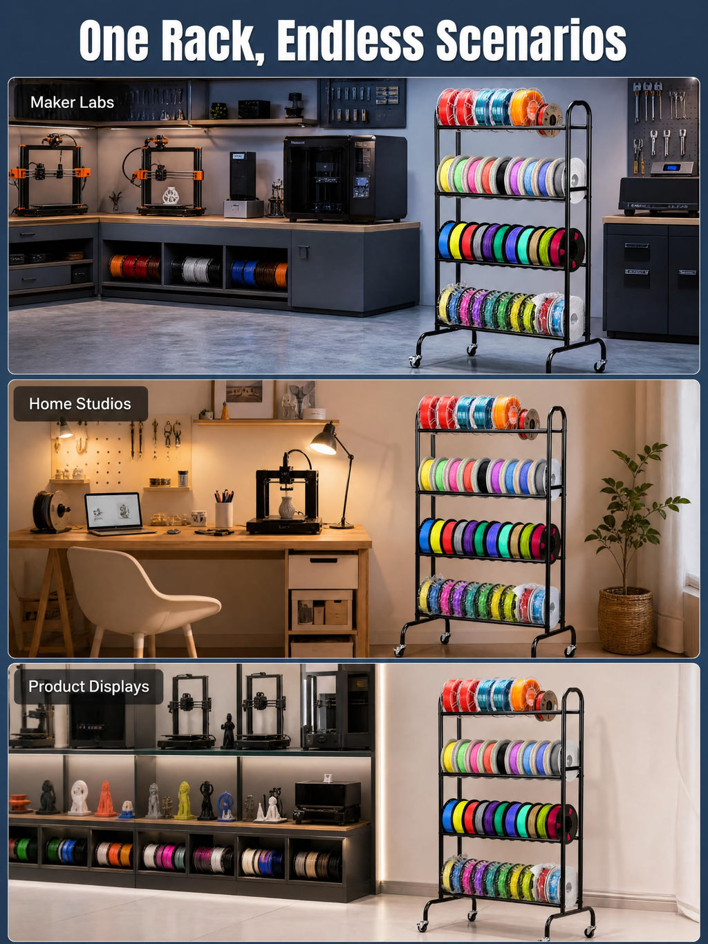 3D Printer Filament Storage Rack with Wheels K5673