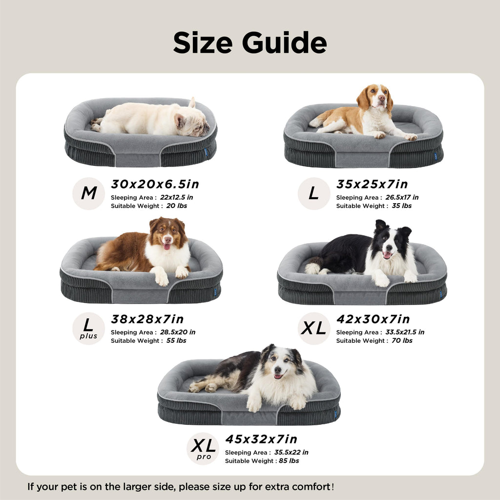 Oval Orthopedic Dog Bed 35" Grey N567945