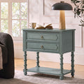 Blue Accent End Table with Charging Station Y73883