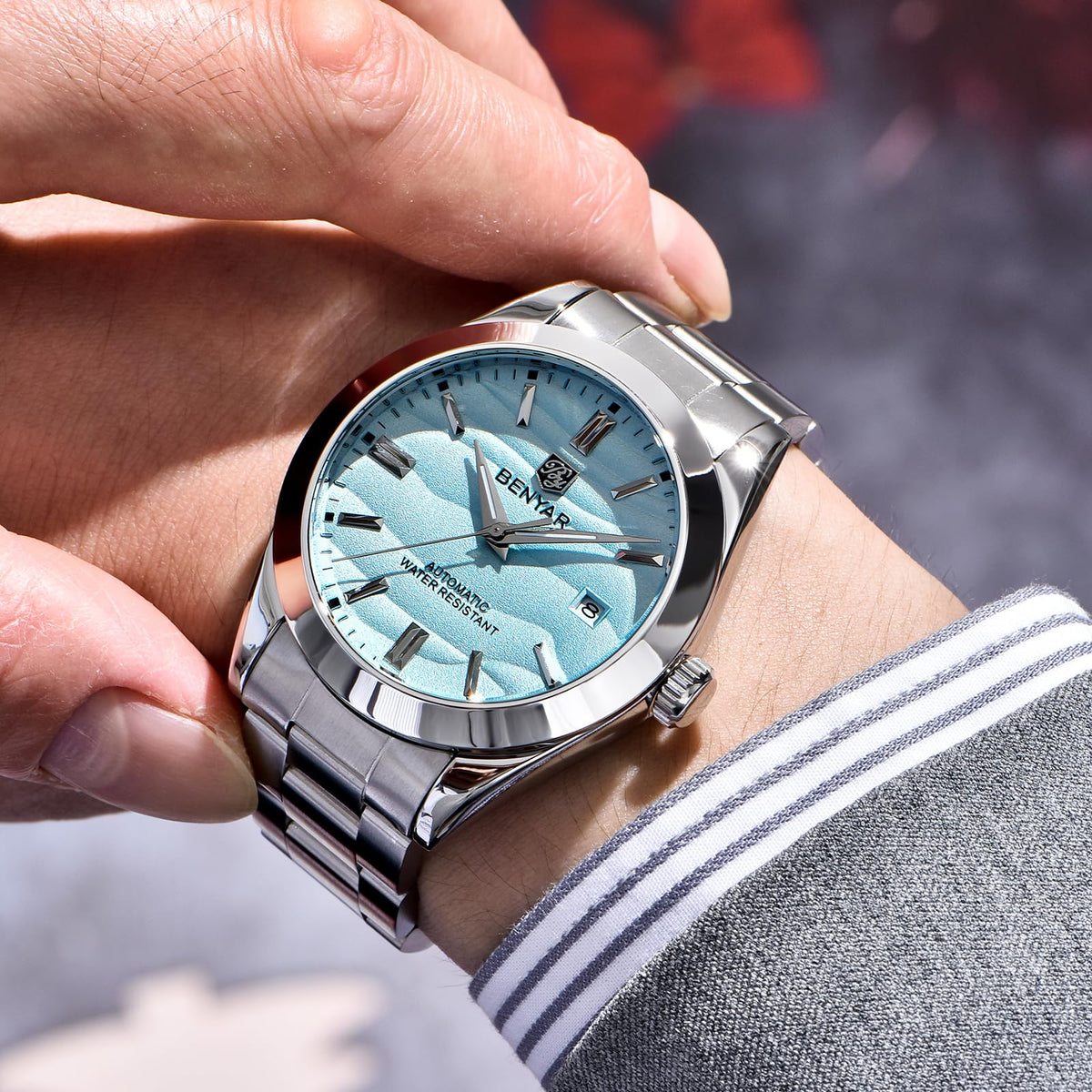 Brown Leather Quartz Chronograph Waterproof Wristwatch M863