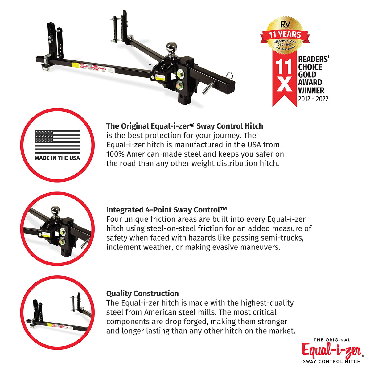 4-point Sway Control Hitch, 10,000 Lbs Trailer Weight Rating W874501