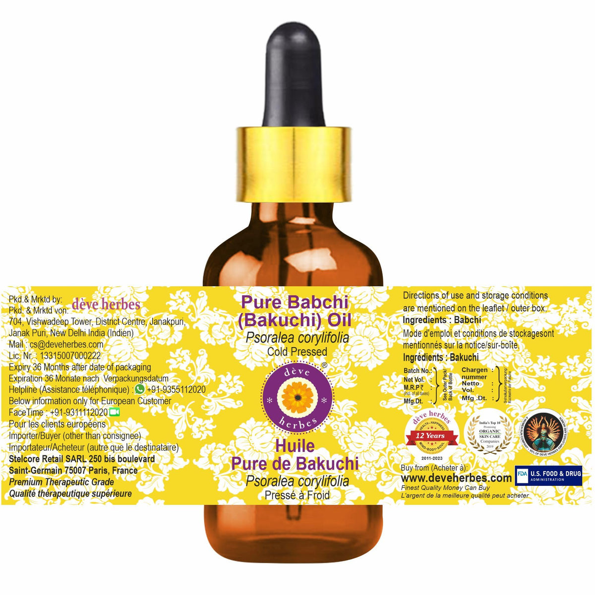 Babchi Oil with Glass Dropper 30ml X78447
