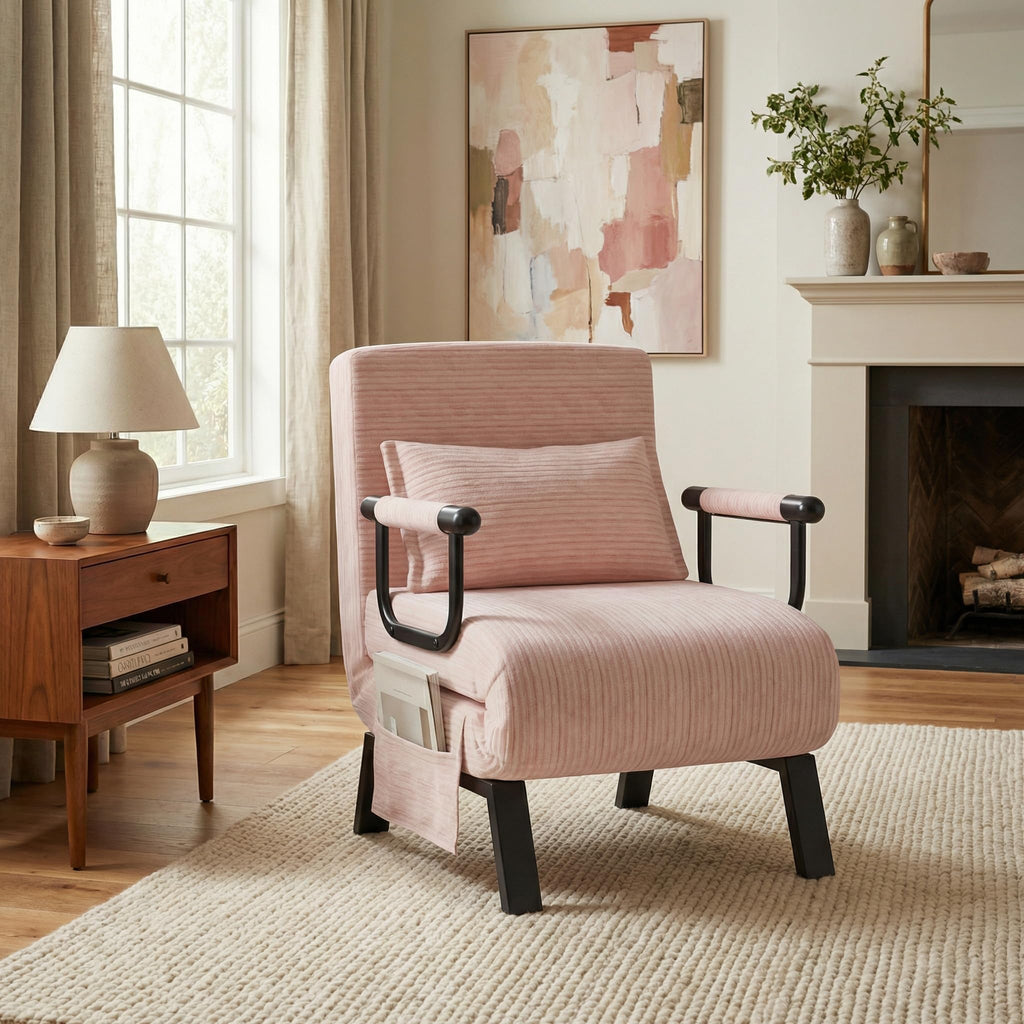 Pink Folding Sleeper Chair Bed H534599