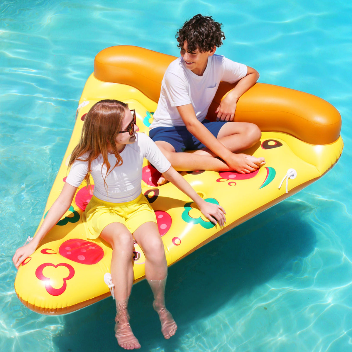 Inflatable Pizza Slice Pool Float with Cup Holders C147