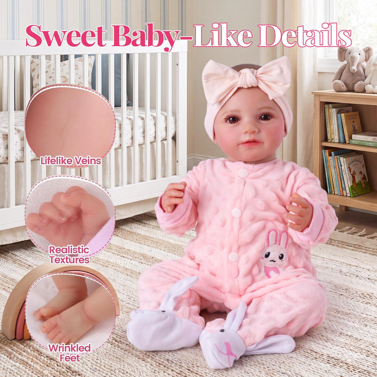 20 Inch Soft Vinyl Poseable Baby Doll H66135