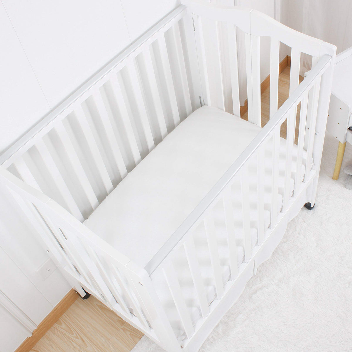 Microfiber 3 Pack Mini Portable Crib Sheets, Fits 24" x 38", Green Light Grey White R536046