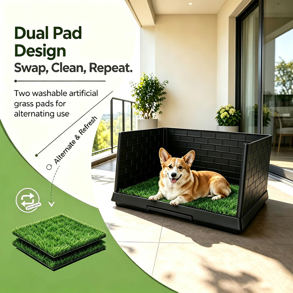 30"×20" Artificial Grass Dog Potty Tray C399779