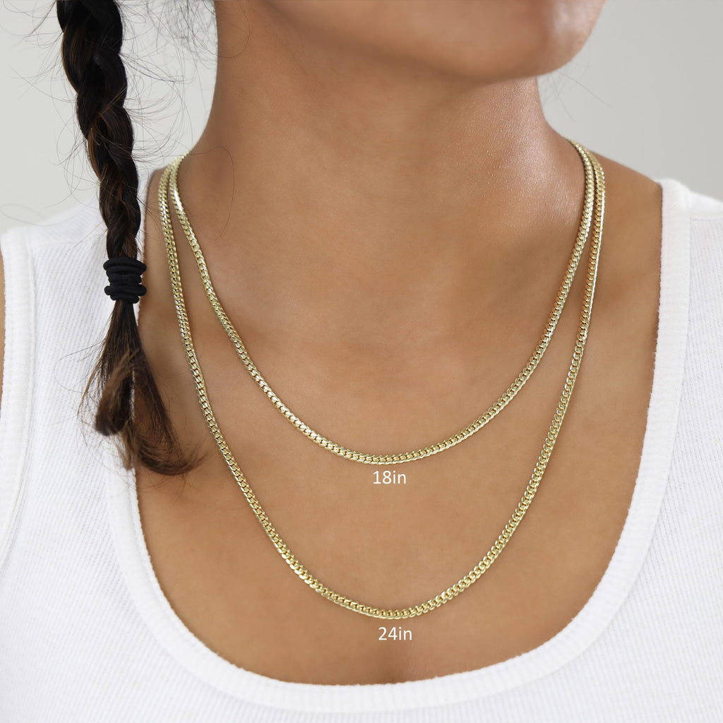 14K Yellow Gold Cuban Link Chain Necklace I4448