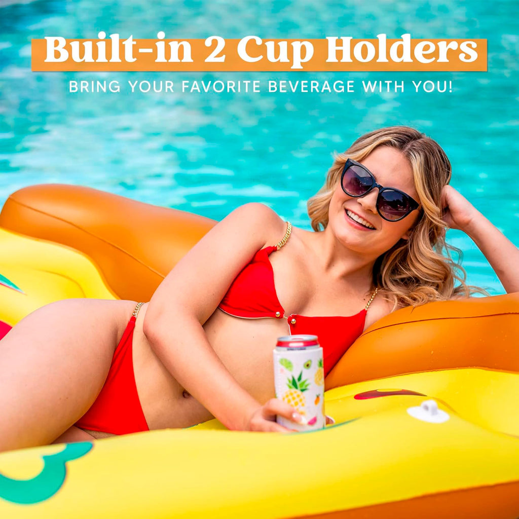 Inflatable Pizza Slice Pool Float with Cup Holders C147