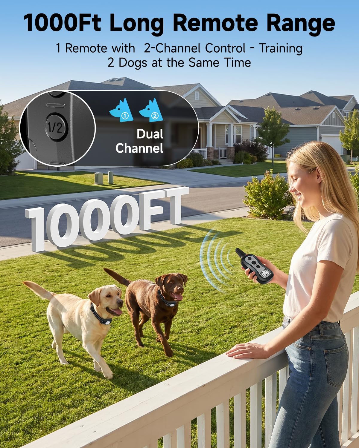Dog Training Collar with Remote, 3 Training Modes, Rainproof N593835