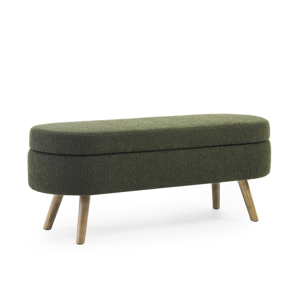 Oval Storage Bench with Rubber Wood Legs K586750