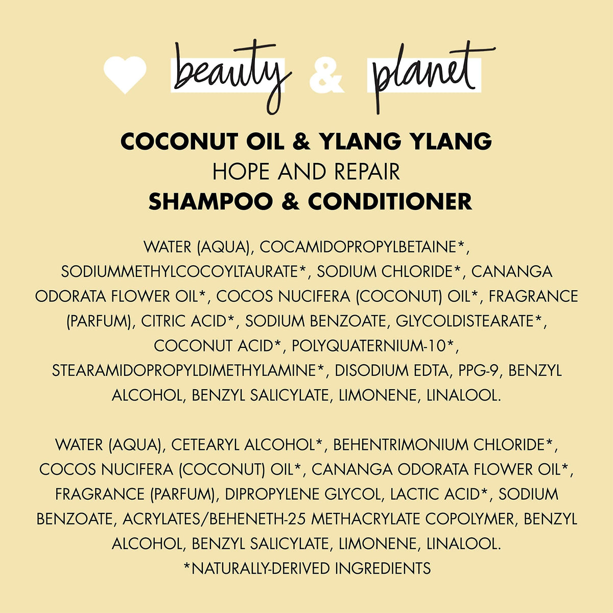 Coconut Oil & Ylang Shampoo and Conditioner 2 Count 13.5 oz R159