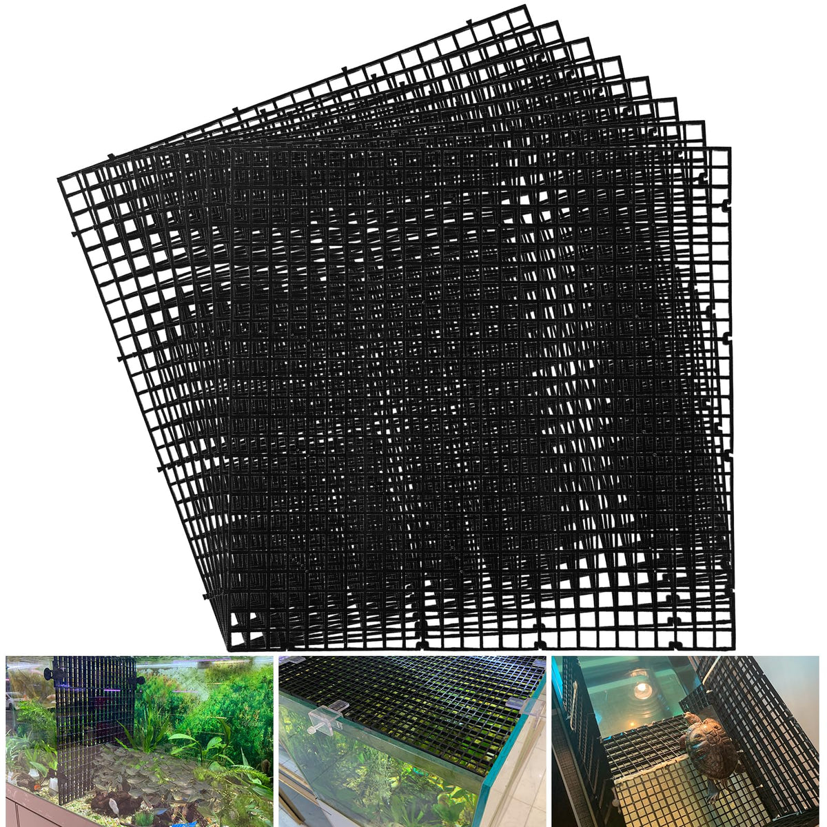 Black 8pcs Plastic Aquarium Fish Tank Divider C365