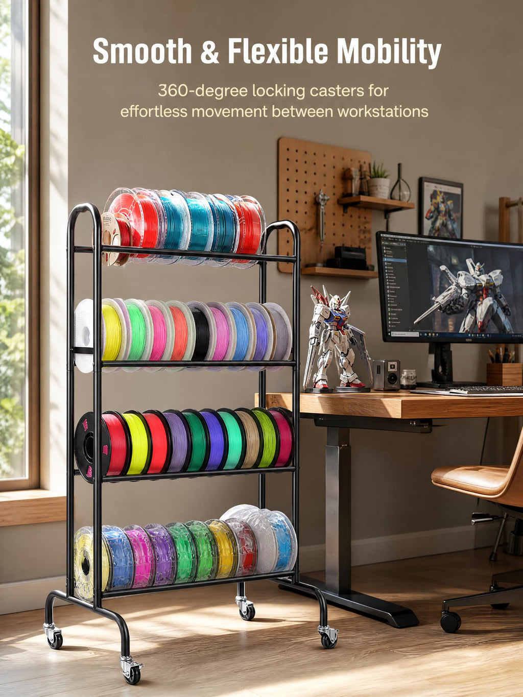 3D Printer Filament Storage Rack with Wheels K5673