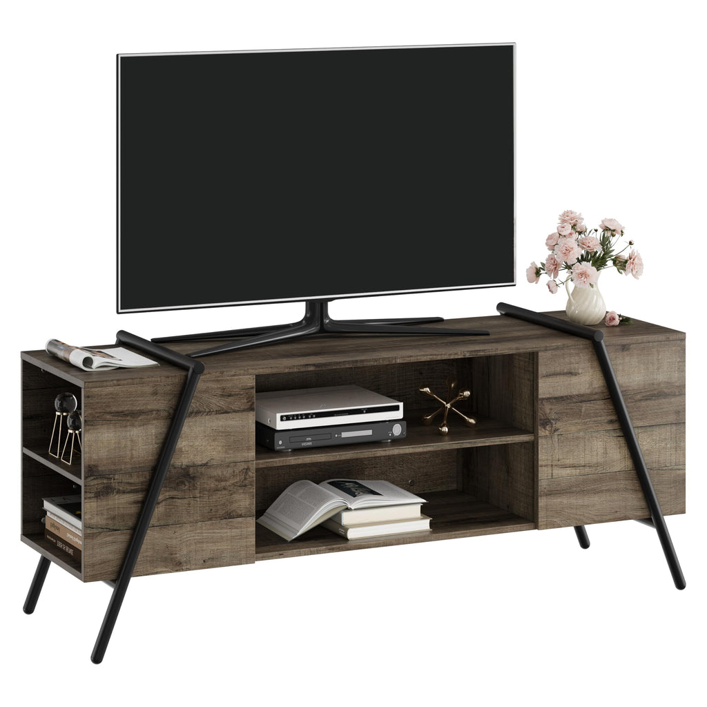 55.12" Weathered Oak Wooden TV Stand W491