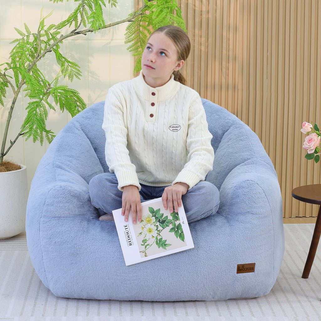 Light Blue Corduroy Bean Bag Chair Z429