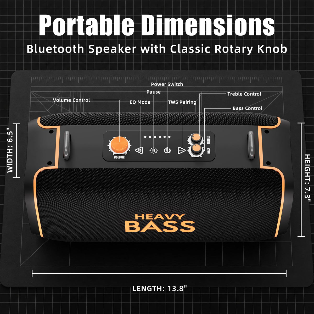 Portable Bluetooth Speaker, 120W Peak, 28-Hour Playtime S607131