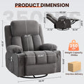 Swivel Rocker Recliner Chair with Massage and Heat F8621