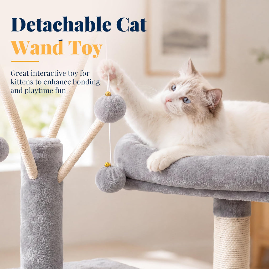 Cat Tree Tower with Padded Platform Bed, Hammock B49754