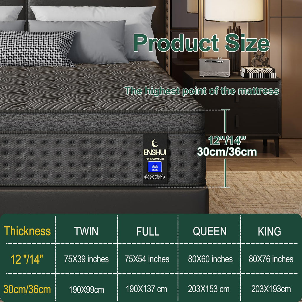14 Inch Medium Firm Full Pocket Spring Hybrid Mattress Q5099