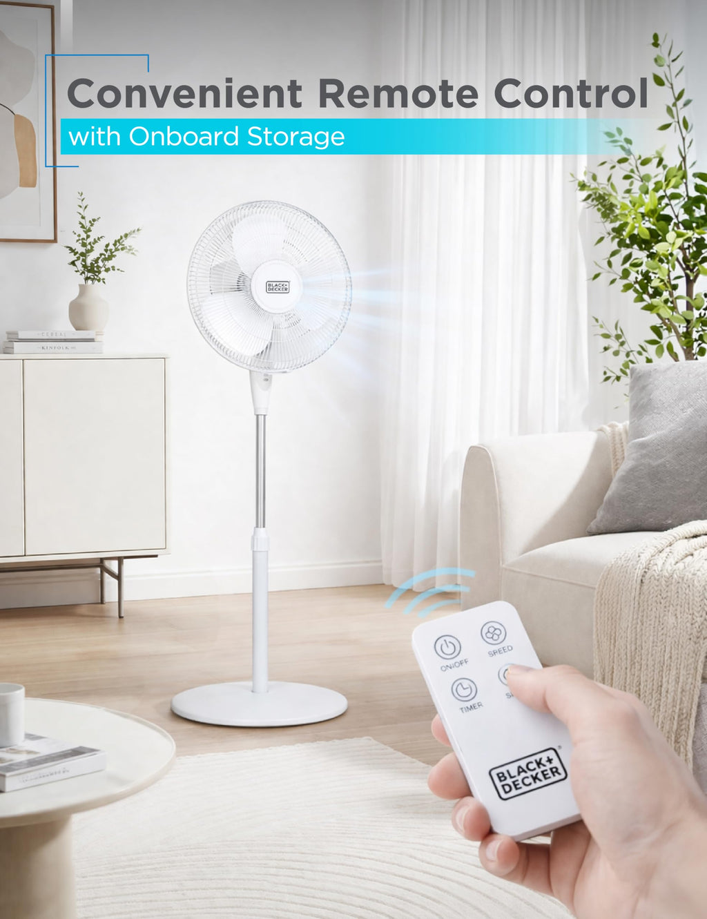 16" Oscillating Pedestal Fan with Remote I1307