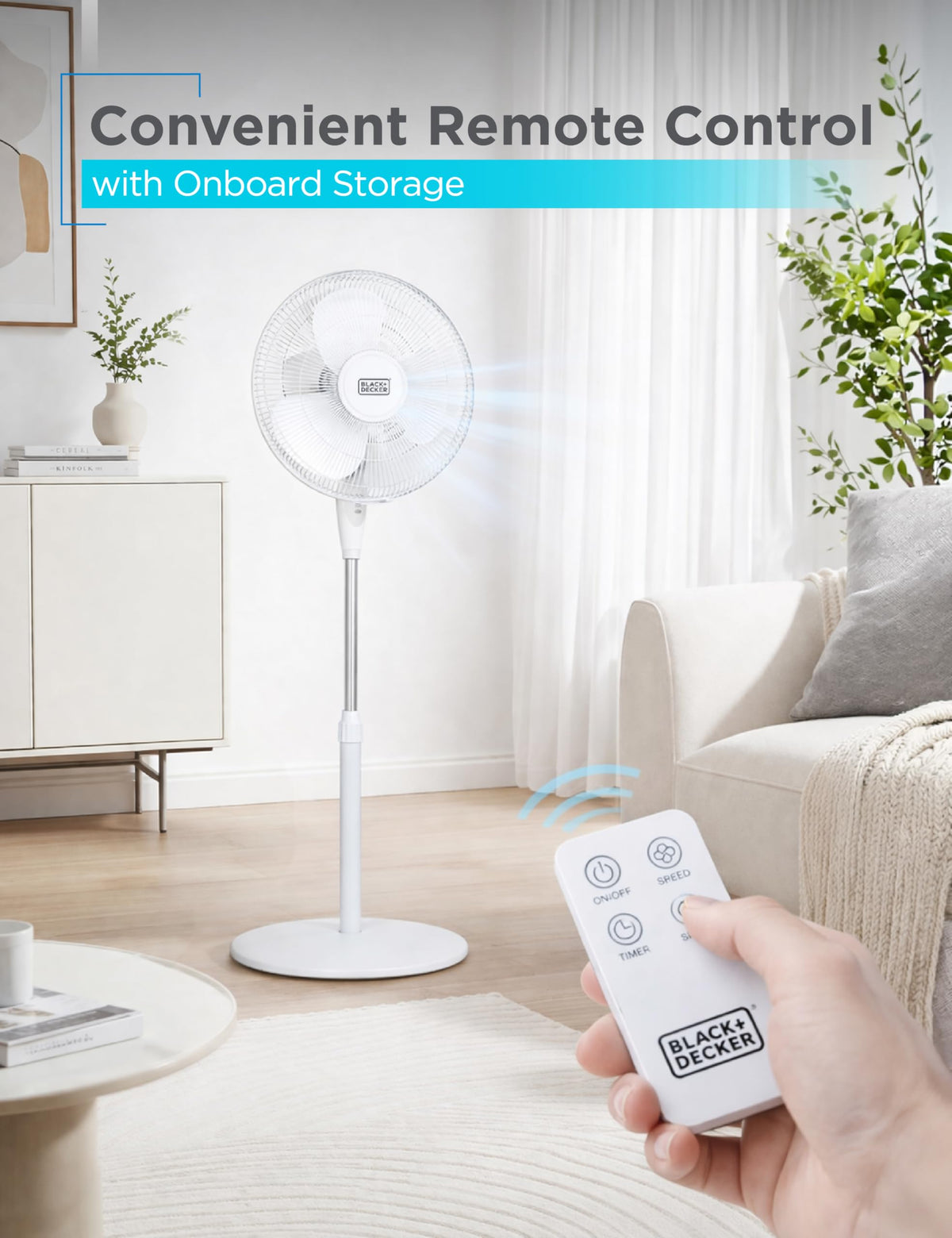 16" Oscillating Pedestal Fan with Remote I1307