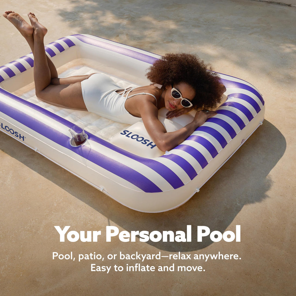 Inflatable Tanning Pool Lounger Float with Pillow A97390