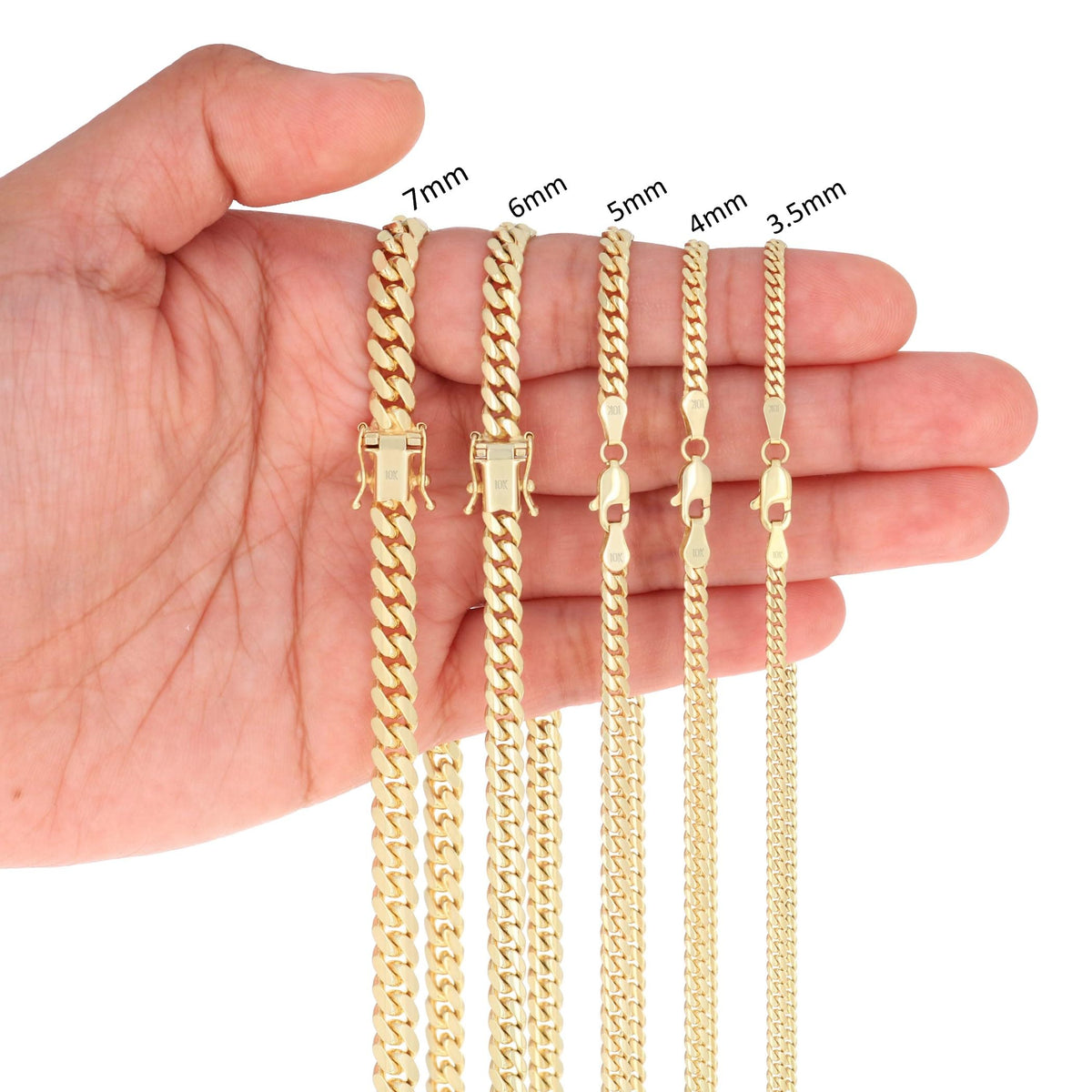 14K Yellow Gold Cuban Link Chain Necklace I4448
