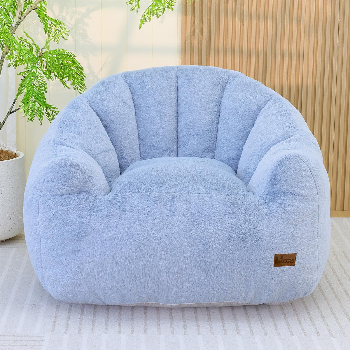 Light Blue Corduroy Bean Bag Chair Z429