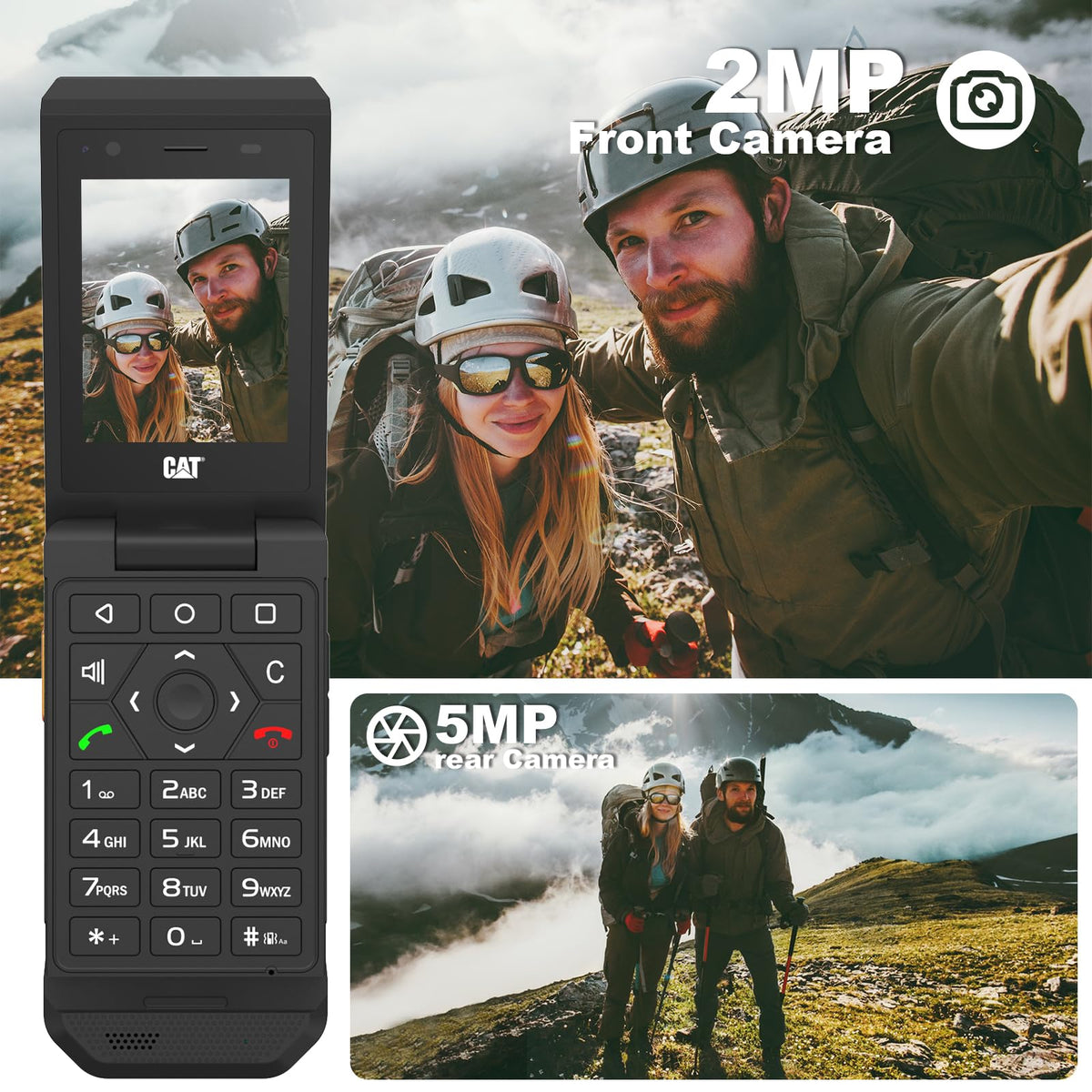 16GB 2.8" Touchscreen Rugged Android 11 IP68 Water Resistant 4G LTE Smart Flip Phone A53605