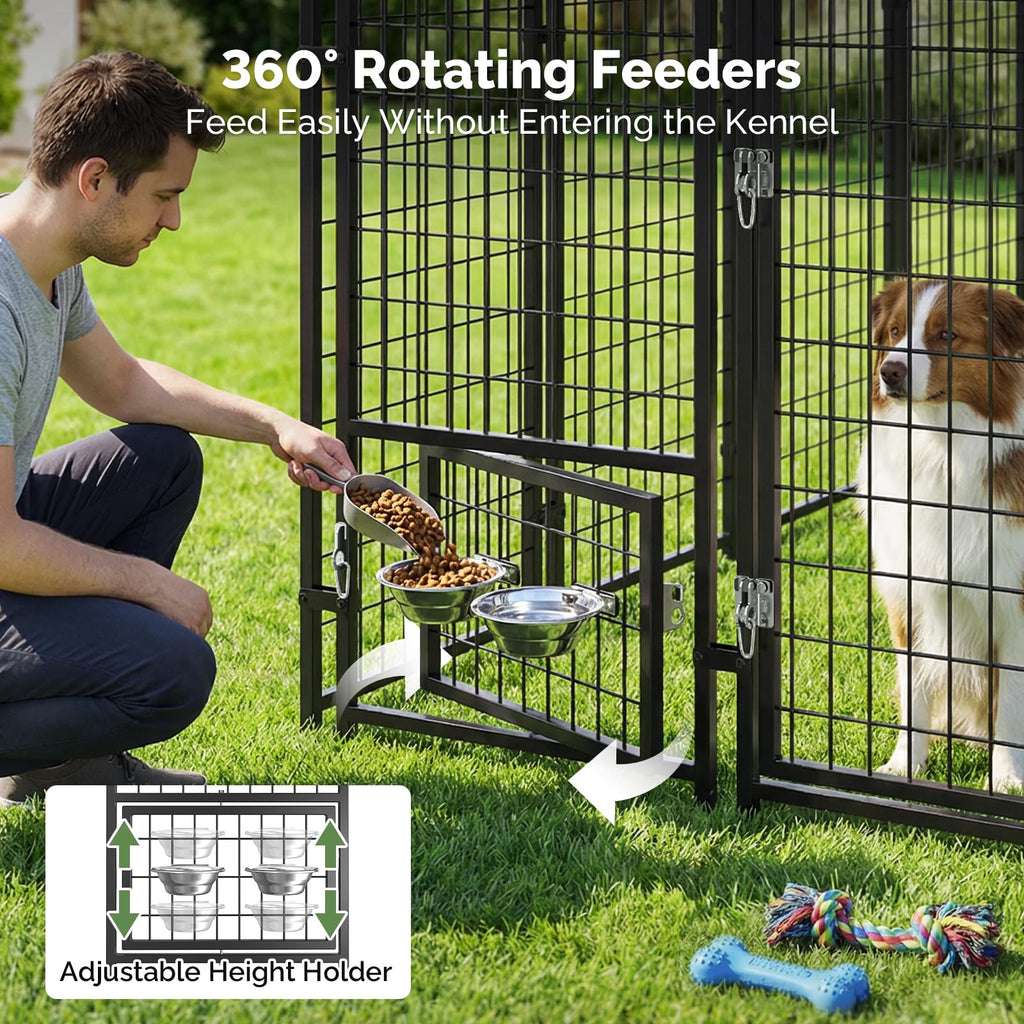 8x4x6FT Outdoor Dog Kennel with Roof N13958