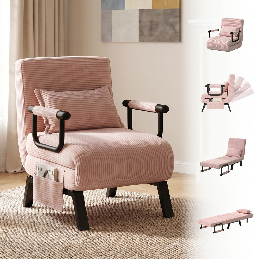 Pink Folding Sleeper Chair Bed H534599