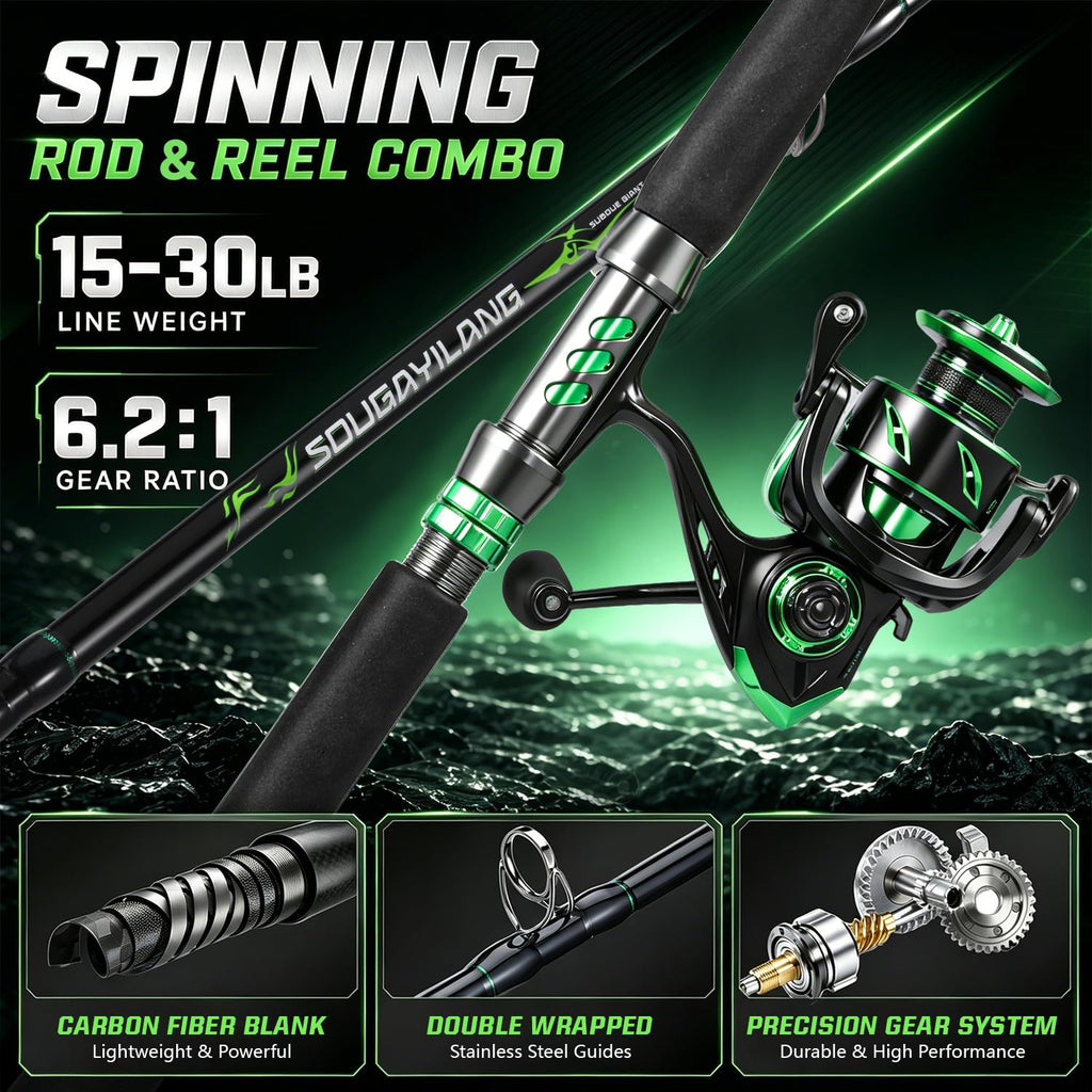 7ft MH 2-Piece Spinning Rod and 4000 Reel E303