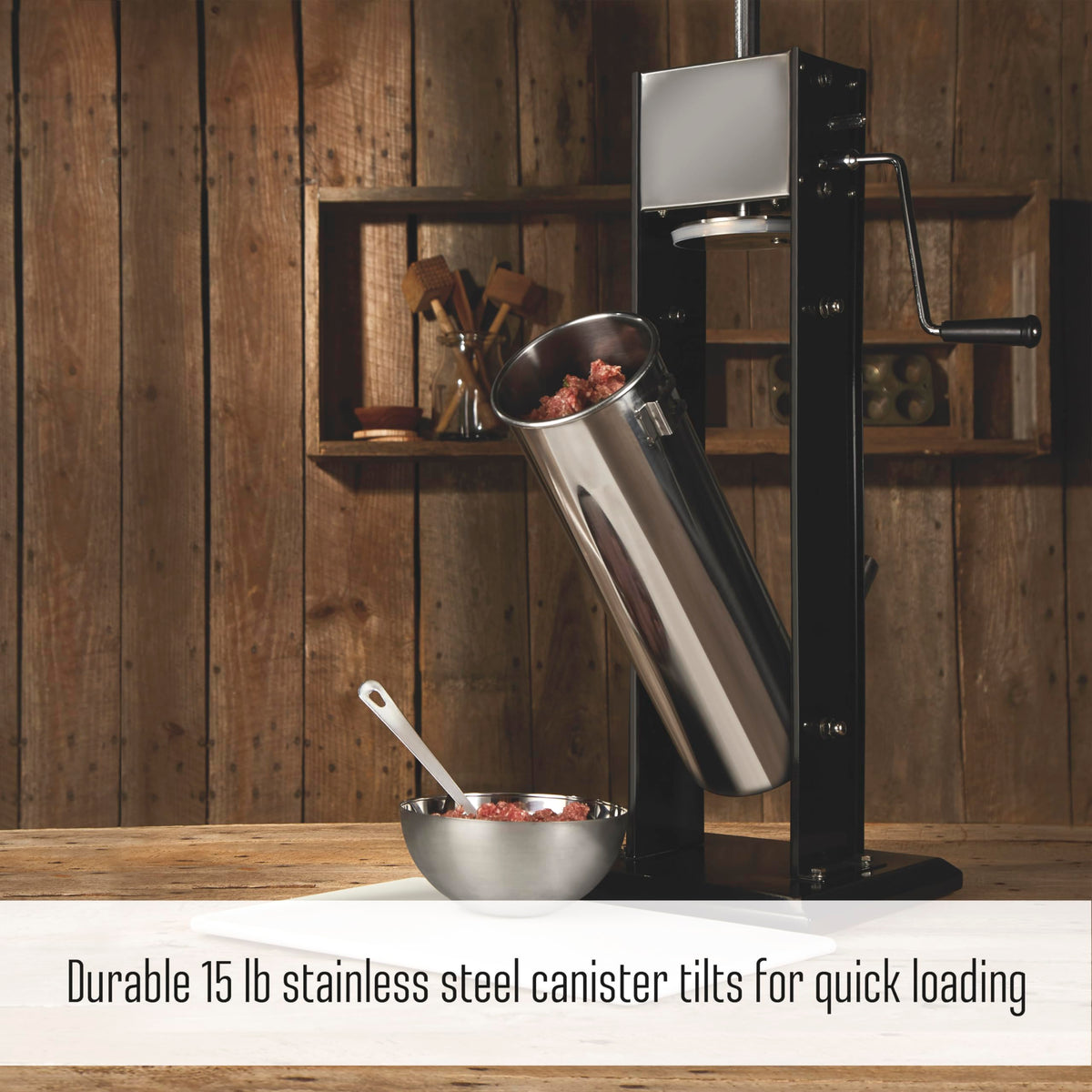 Stainless Steel Vertical Sausage Stuffer 15 lbs Capacity F636