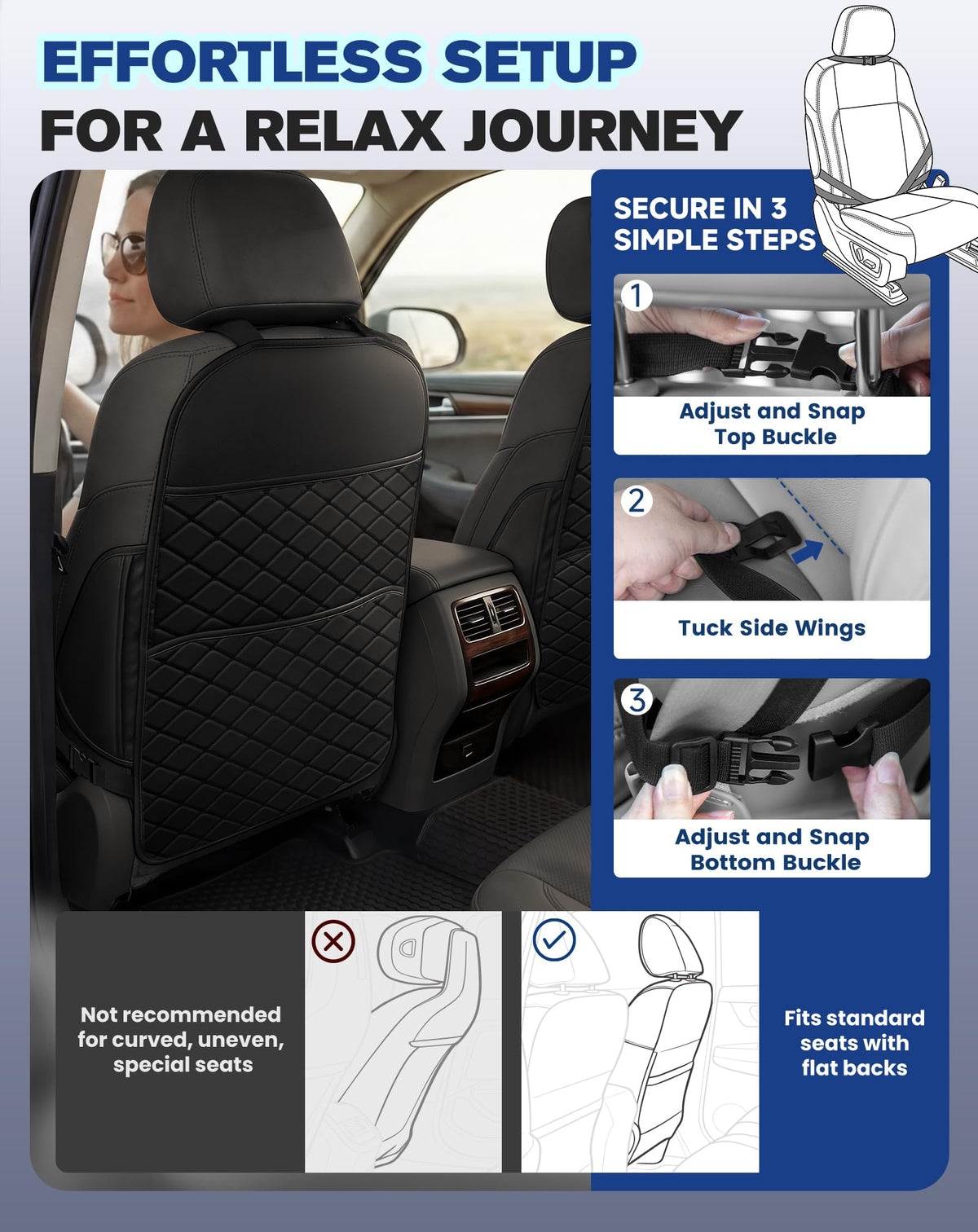 Car Seat Back Protectors Black J875343