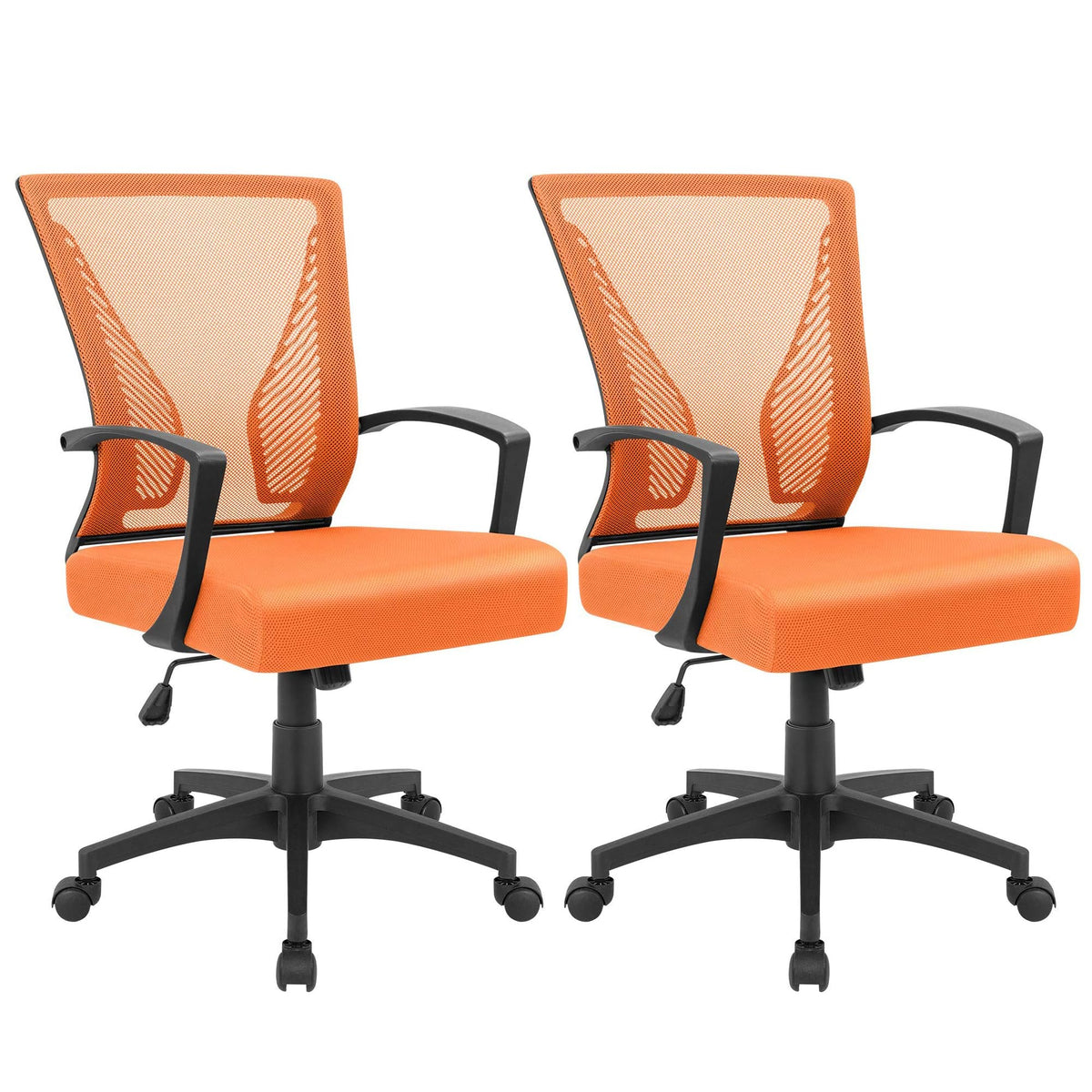 Orange Mesh Ergonomic Office Chair with Armrest T13864