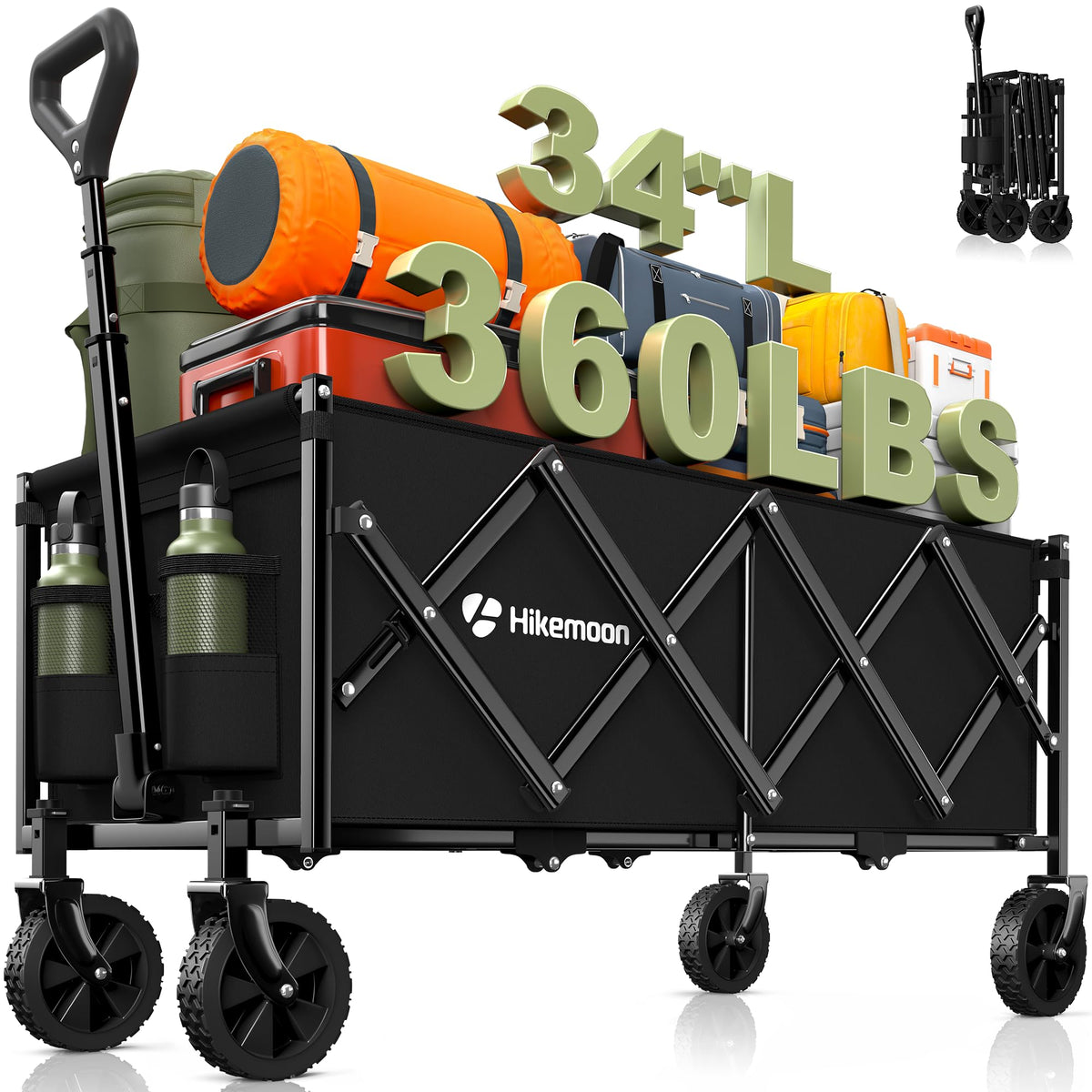 34'' Extra Long Folding Portable Wagon Cart A9900