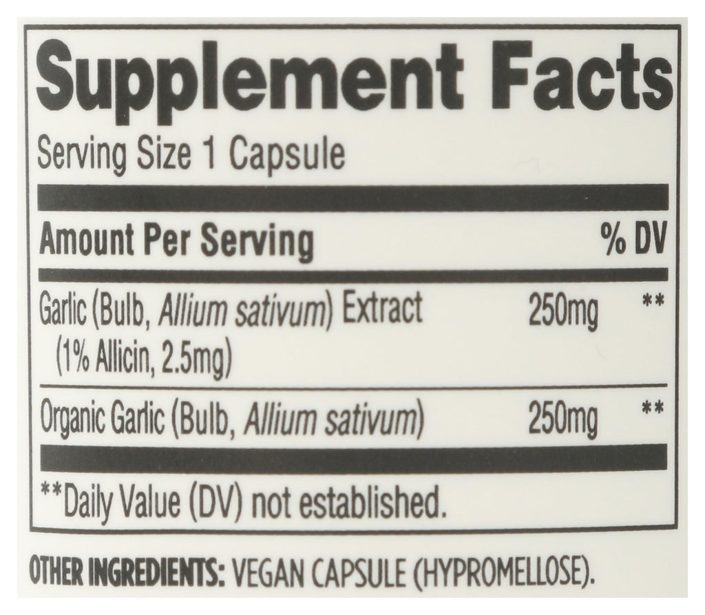 Garlic Vegan Capsules 60 Count J1431