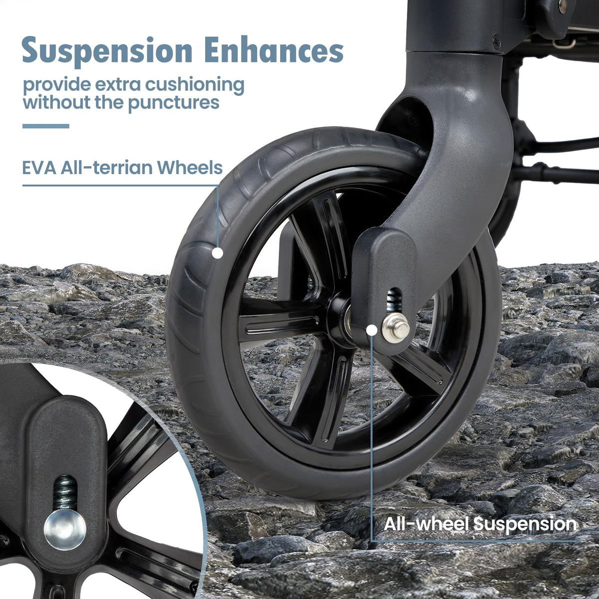 Foldable All-Terrain Double Wagon Stroller with Canopy R50033